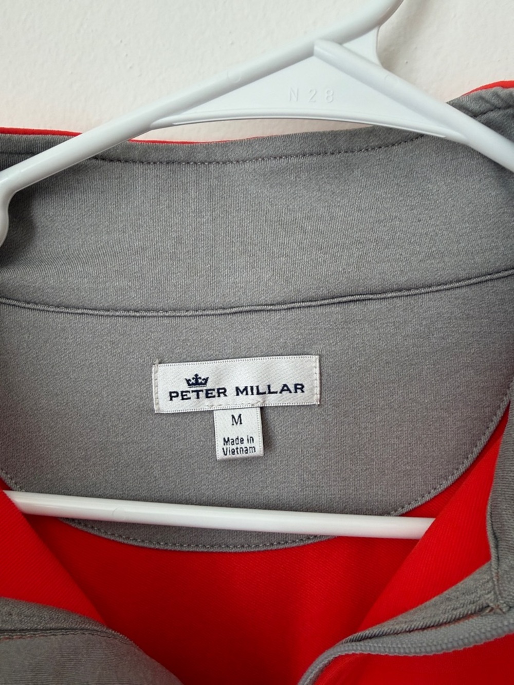 Peter Millar Bright Orange 1/4 Zip Pullover UVA - Picture 2 of 5